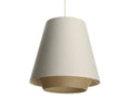 Suspension conique en textile beige et crème