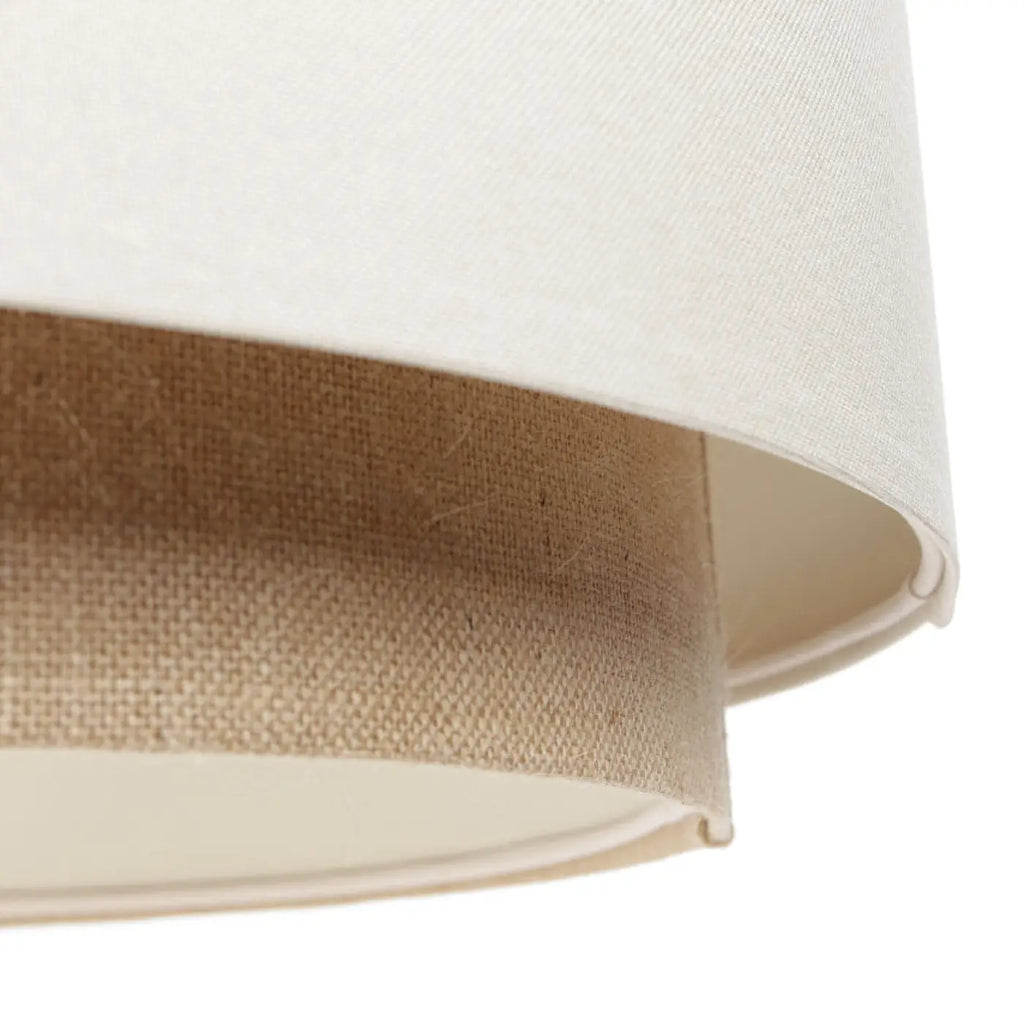 Suspension en tissu beige de 60 cm, abat-jour à plusieurs niveaux