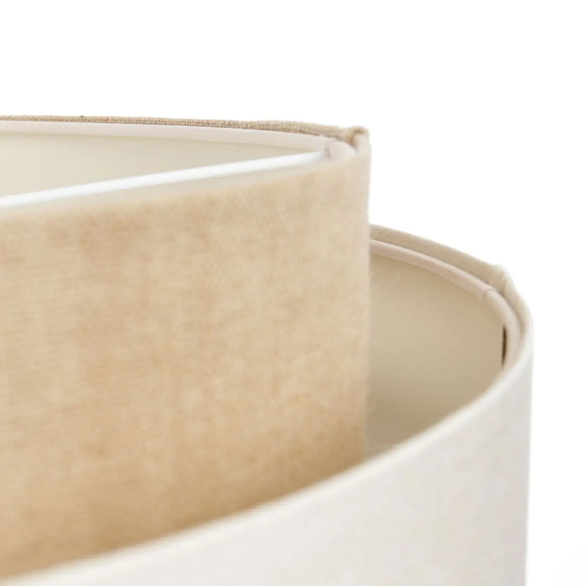 Suspension en tissu beige de 60 cm, abat-jour à plusieurs niveaux