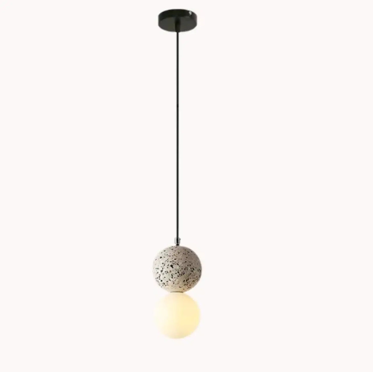 Suspension en béton ronde, quatre coloris, blanc chaud ou froid, blanc