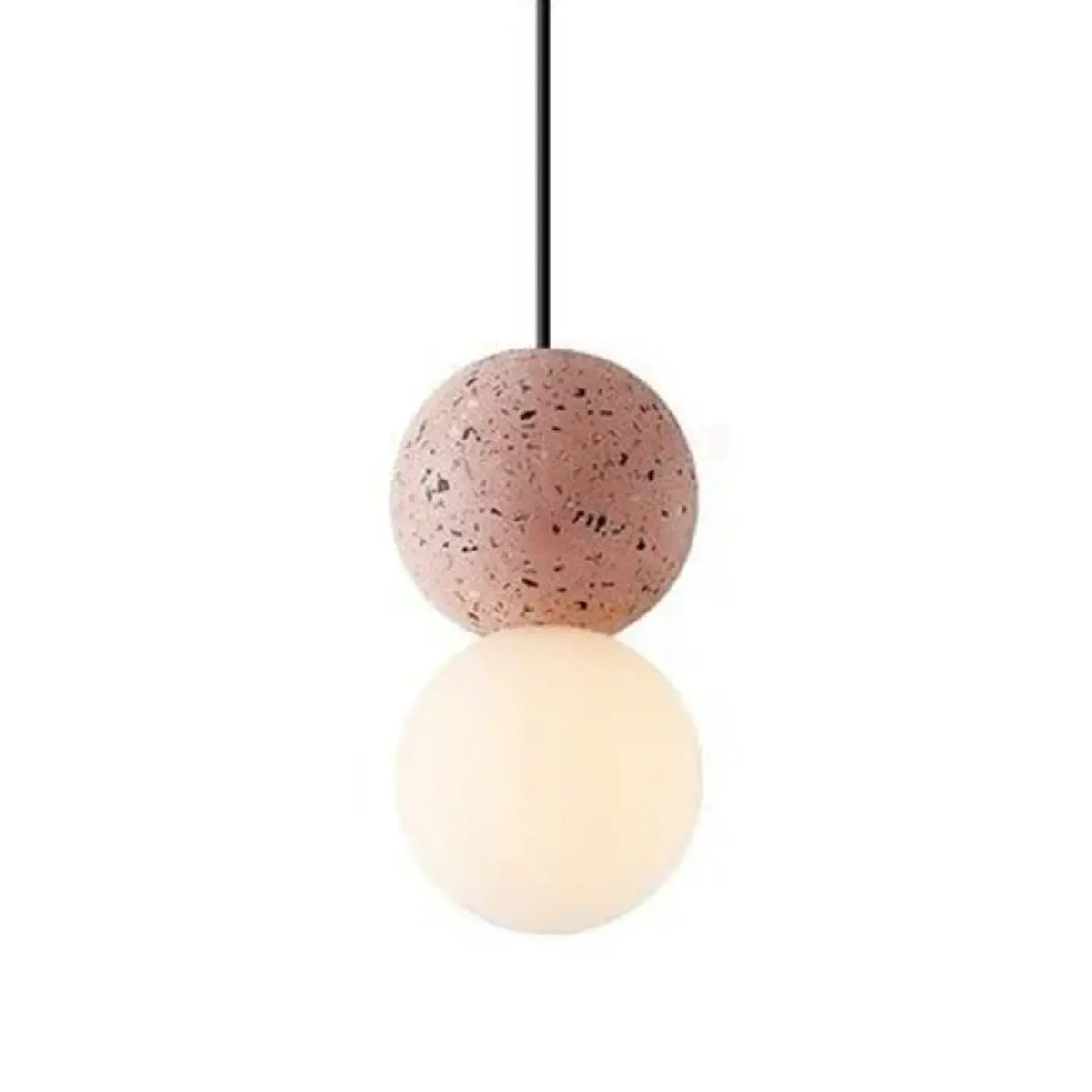 Suspension en béton ronde, quatre coloris, blanc chaud ou froid, rose
