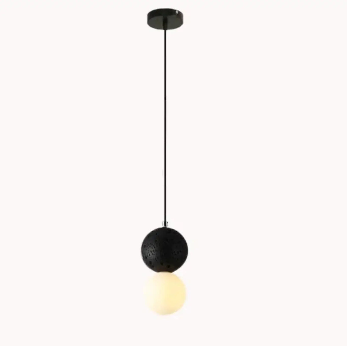 Suspension en béton ronde, quatre coloris, blanc chaud ou froid, noir