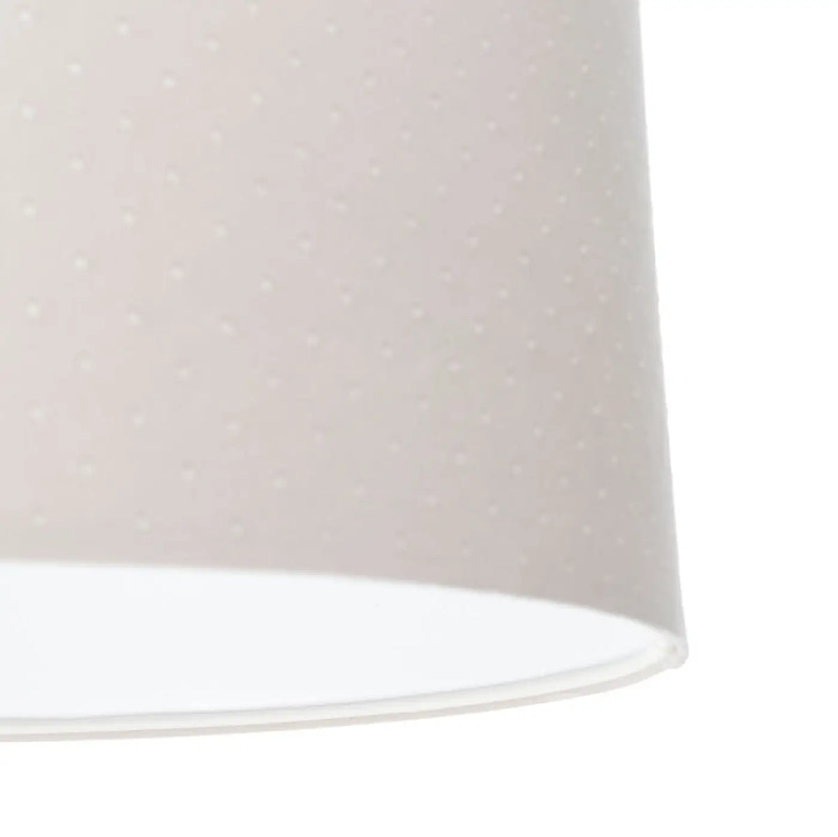 Suspension cylindrique en tissu blanc crème, intérieur blanc