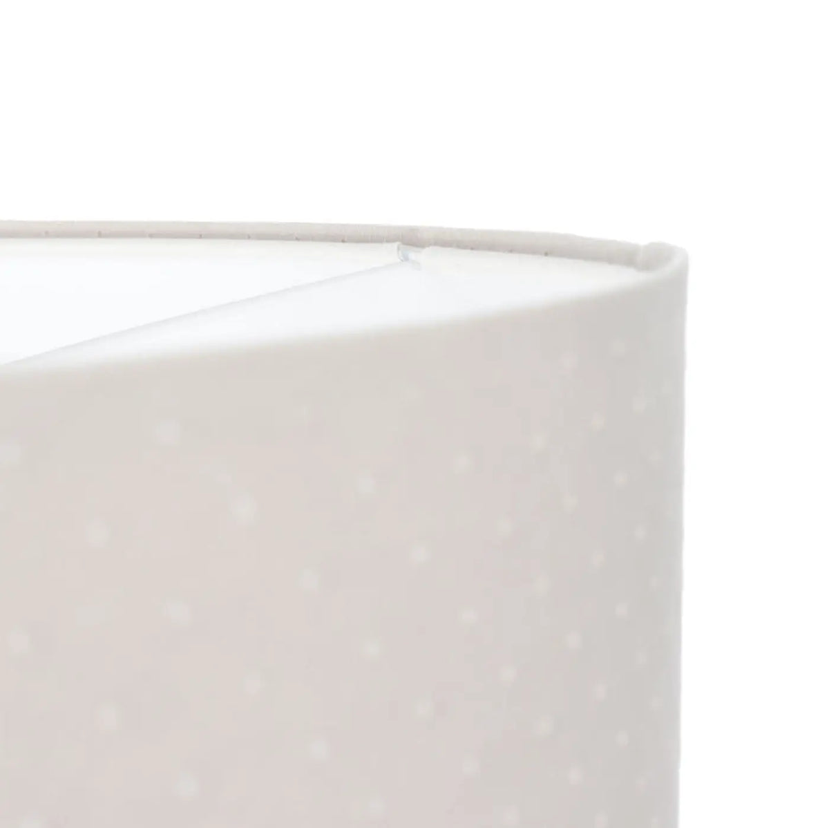 Suspension cylindrique en tissu blanc crème, intérieur blanc