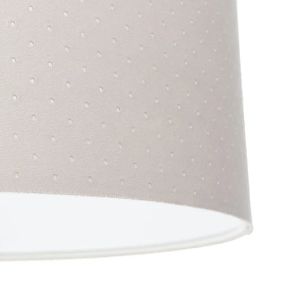 Suspension cylindrique en tissu blanc crème, intérieur blanc