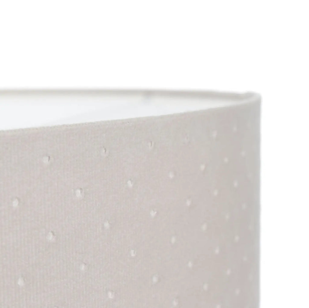 Suspension cylindrique en tissu blanc crème, intérieur blanc