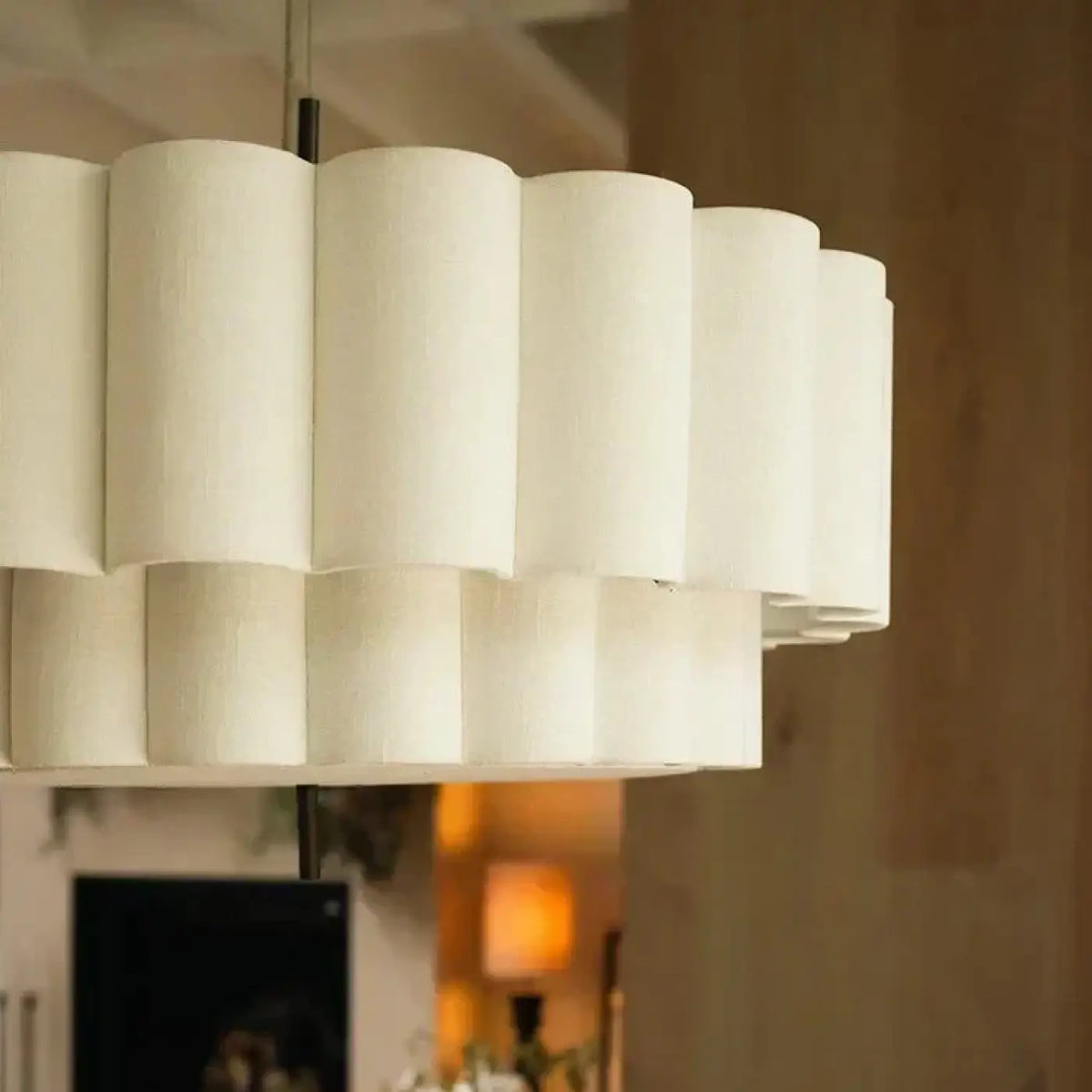 Suspension en forme de cannelé, blanc crème, tailles S et M