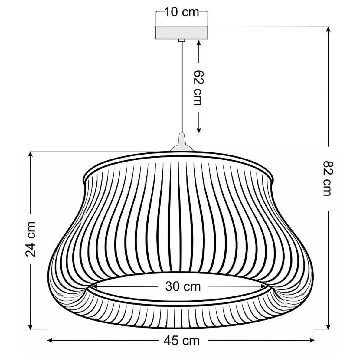 Suspension ajourée blanche et jaune, forme arrondie, tailles S ou M