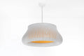 Suspension ajourée blanche et jaune, forme arrondie, tailles S ou M