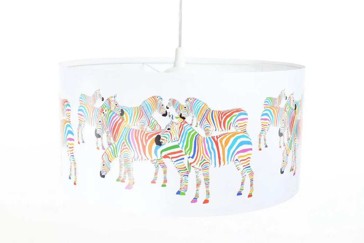 Suspension chambre d'enfant à motif zèbres multicolores, 40 cm
