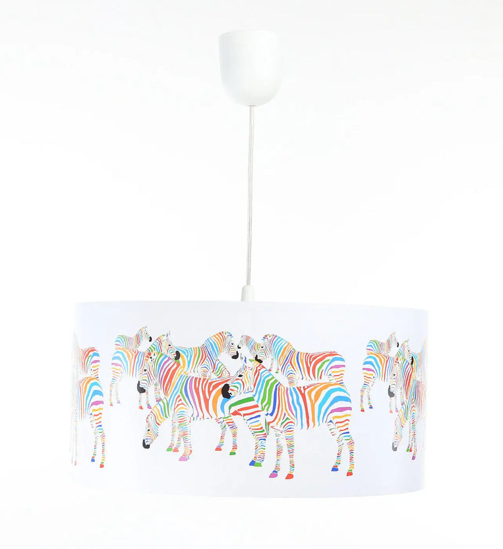 Suspension chambre d'enfant à motif zèbres multicolores, 40 cm