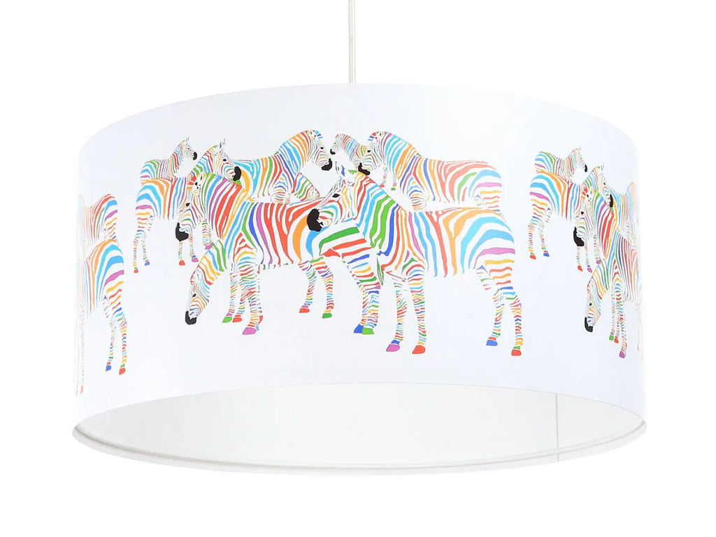 Suspension chambre d'enfant à motif zèbres multicolores, 40 cm