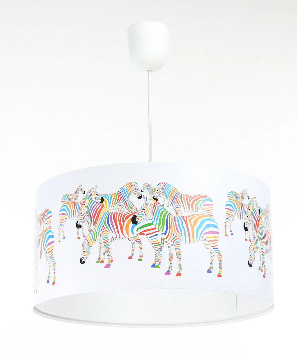 Suspension chambre d'enfant à motif zèbres multicolores, 40 cm