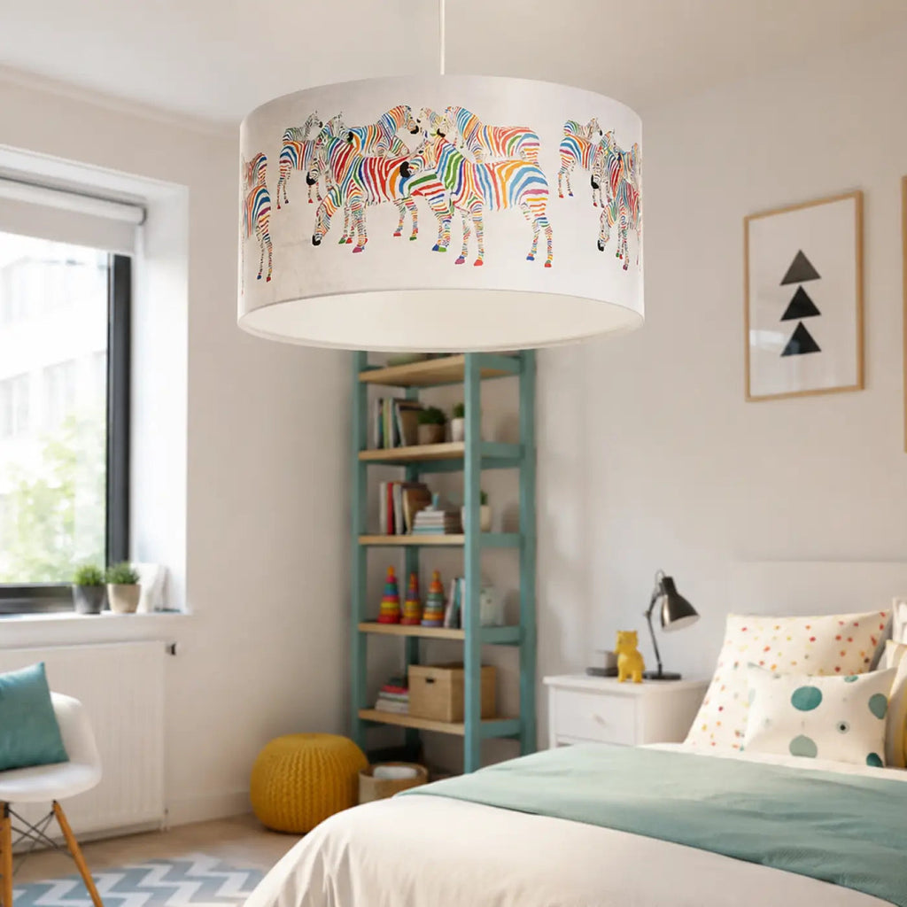 Suspension chambre d'enfant à motif zèbres multicolores, 40 cm