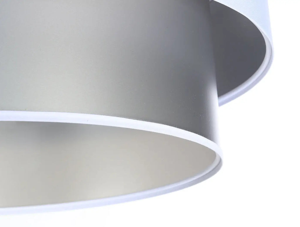 Suspension blanche à intérieur argenté, forme ronde, S, M ou L