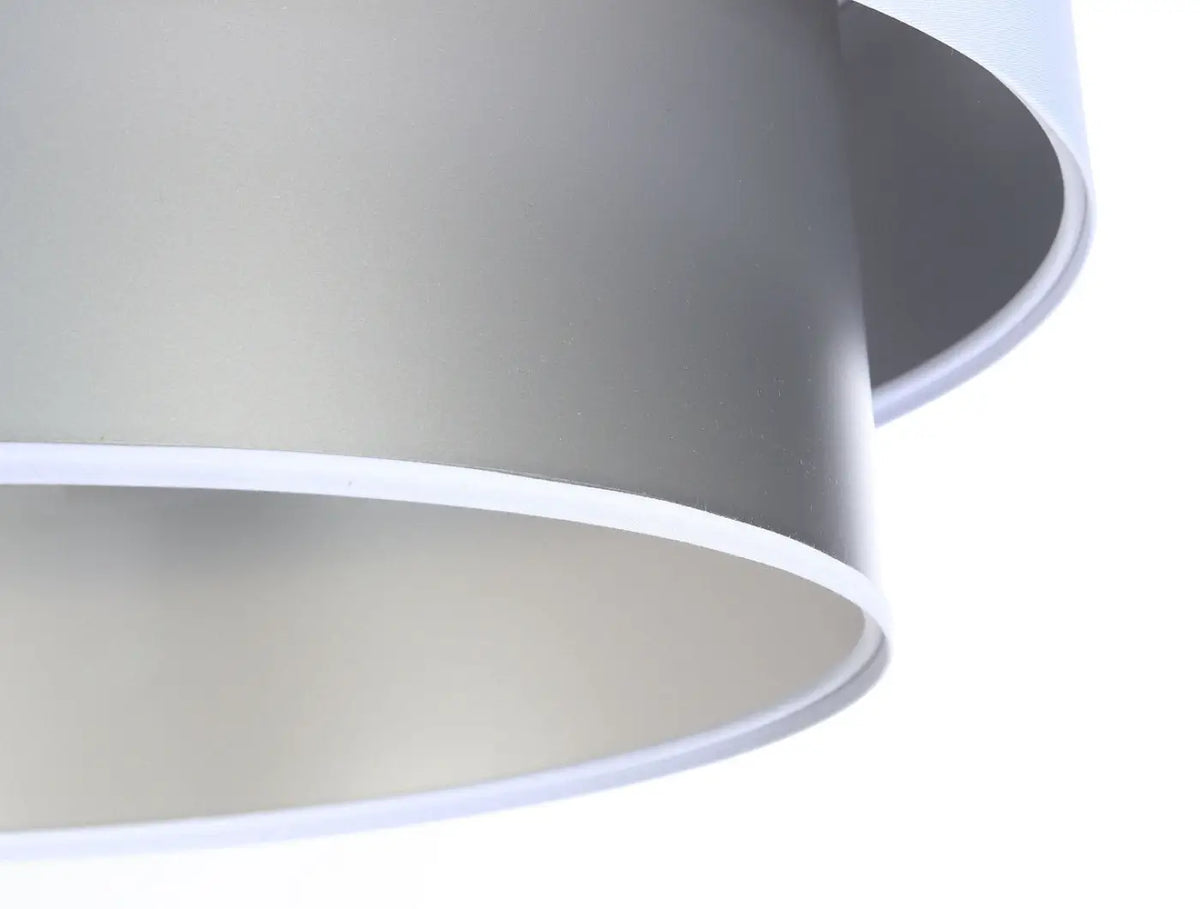 Suspension blanche à intérieur argenté, forme ronde, S, M ou L