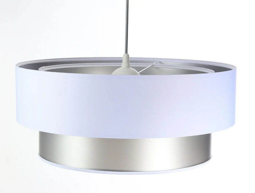 Suspension blanche à intérieur argenté, forme ronde, S, M ou L