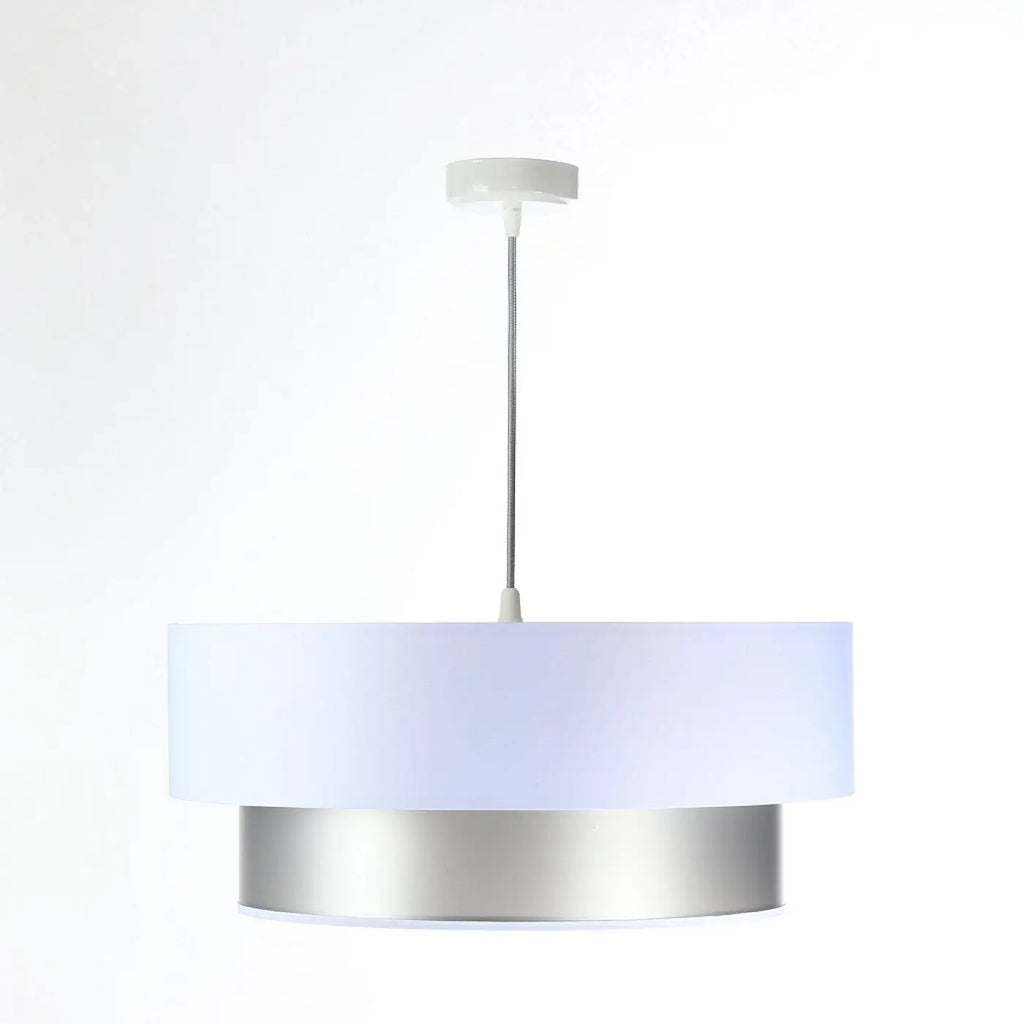 Suspension blanche à intérieur argenté, forme ronde, S, M ou L