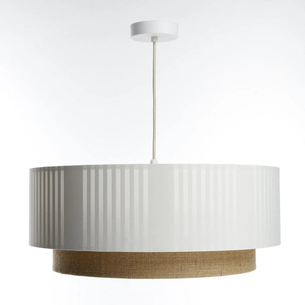 Suspension blanche, beige et écru, trois tailles S, M et L