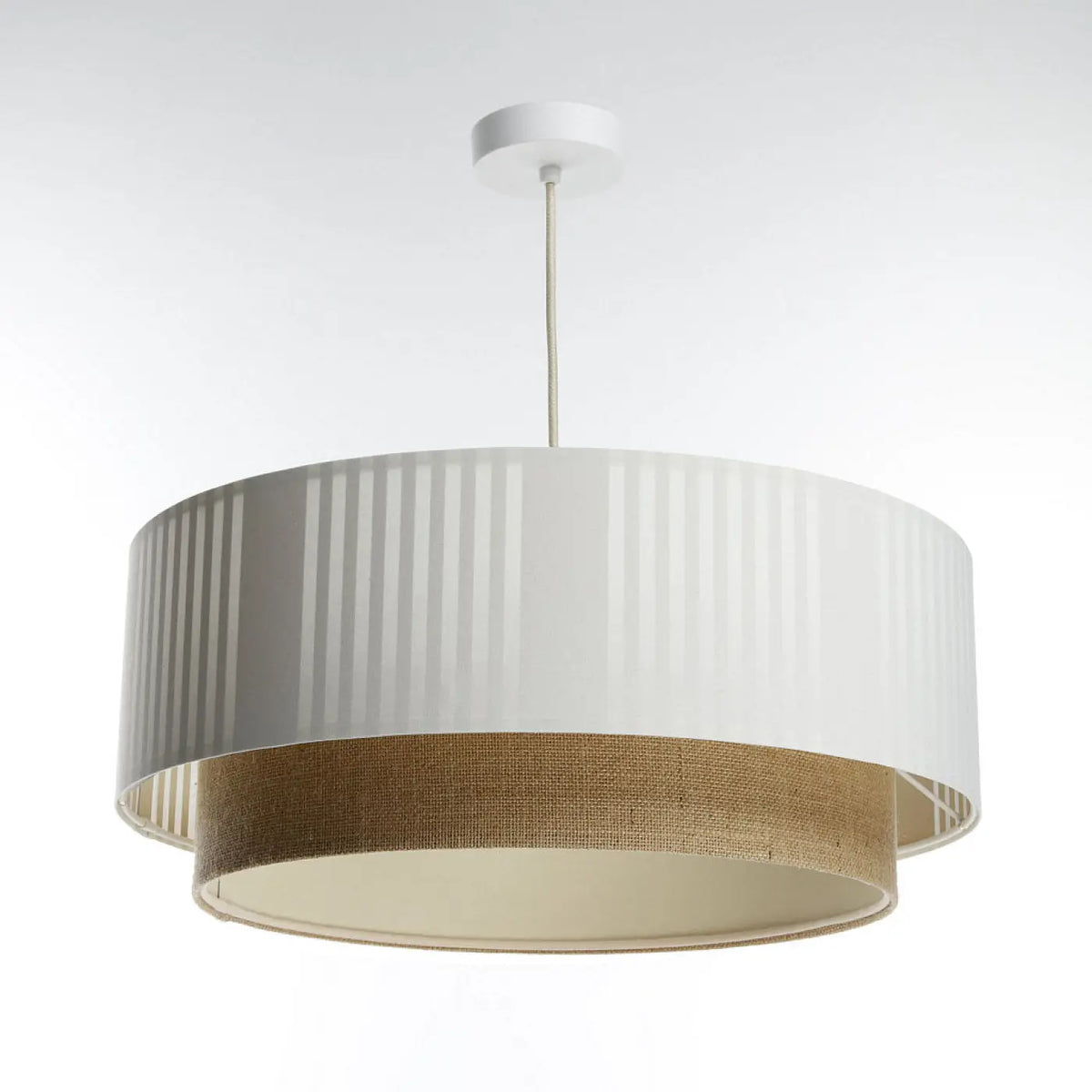 Suspension blanche, beige et écru, trois tailles S, M et L