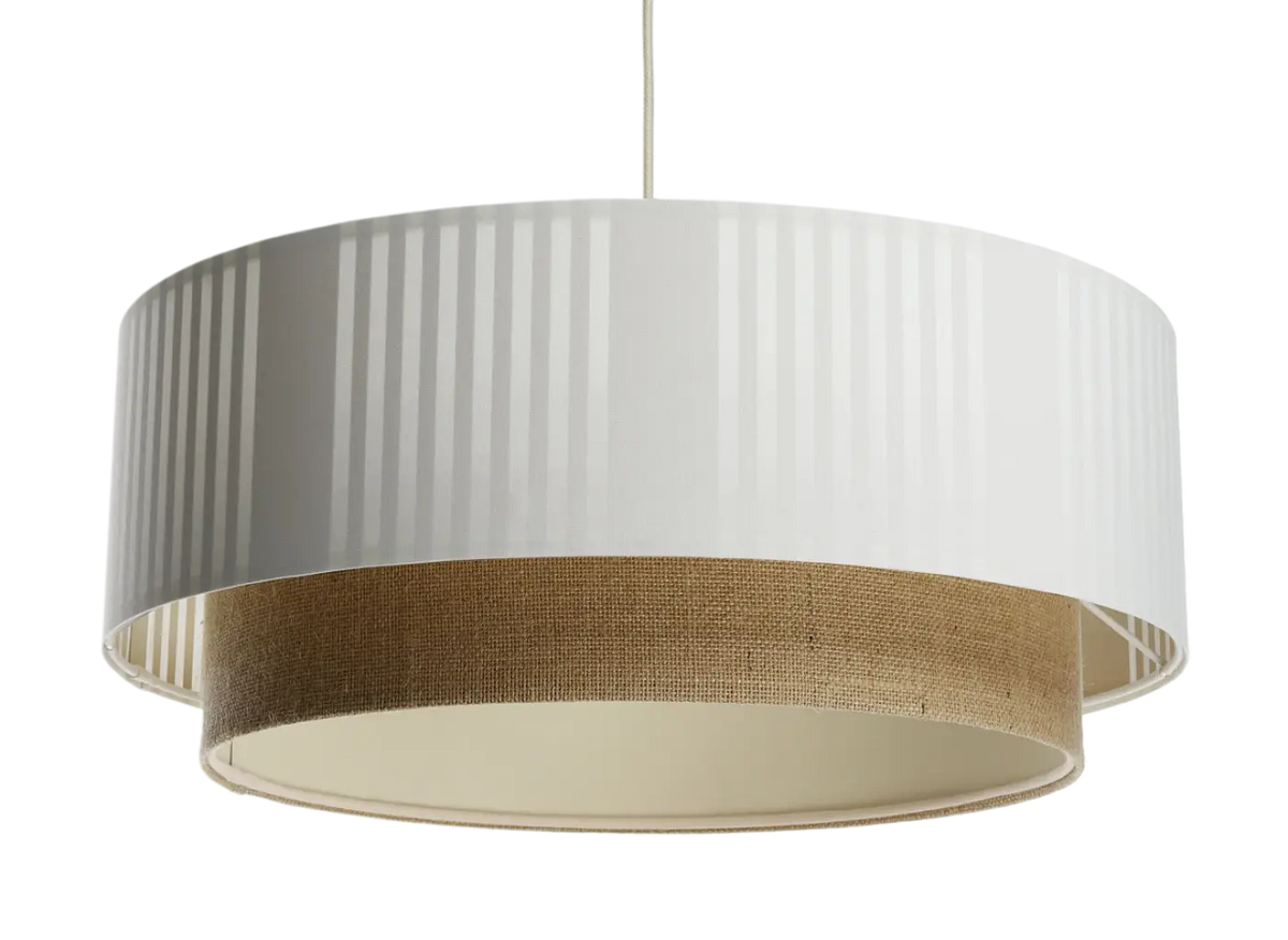 Suspension blanche, beige et écru, trois tailles S, M et L