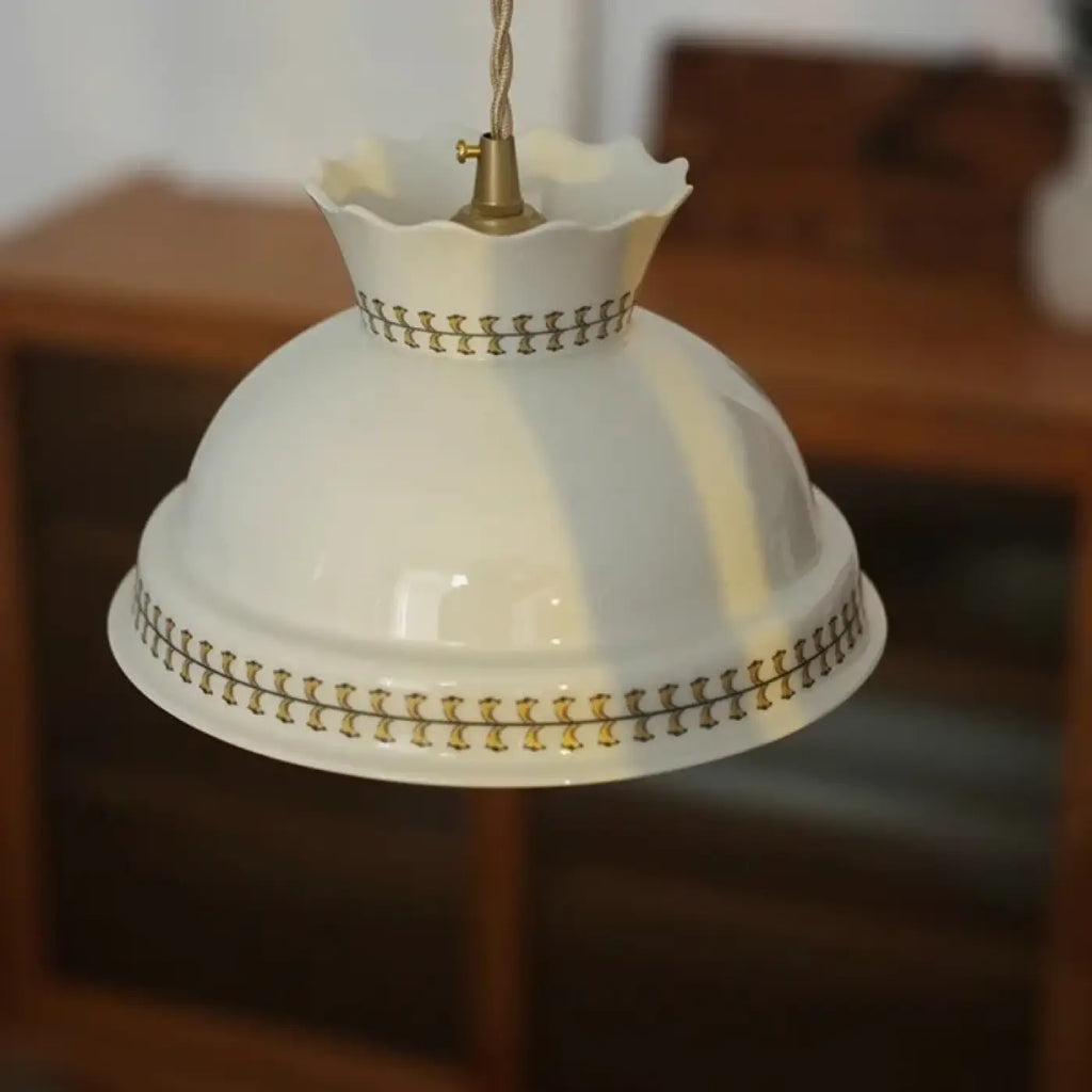 Suspension en céramique blanche, esprit maison de campagne