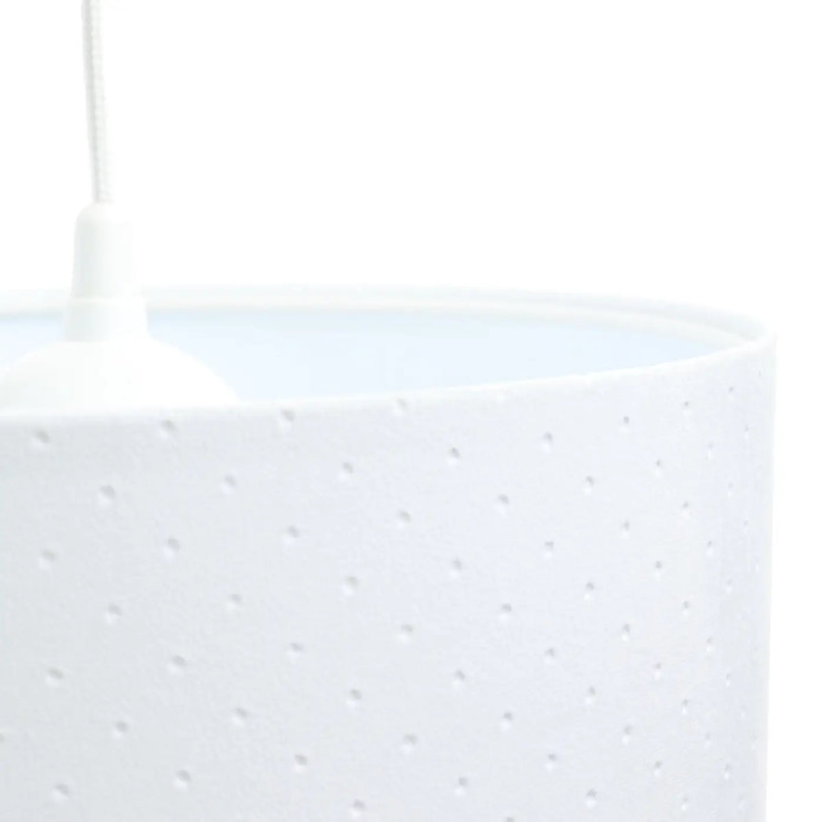 Suspension cylindrique en tissu blanc, style minimaliste