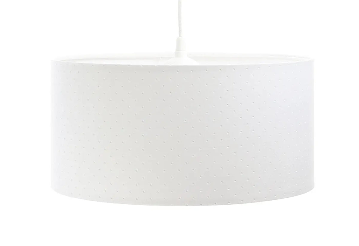 Suspension cylindrique en tissu blanc, style minimaliste