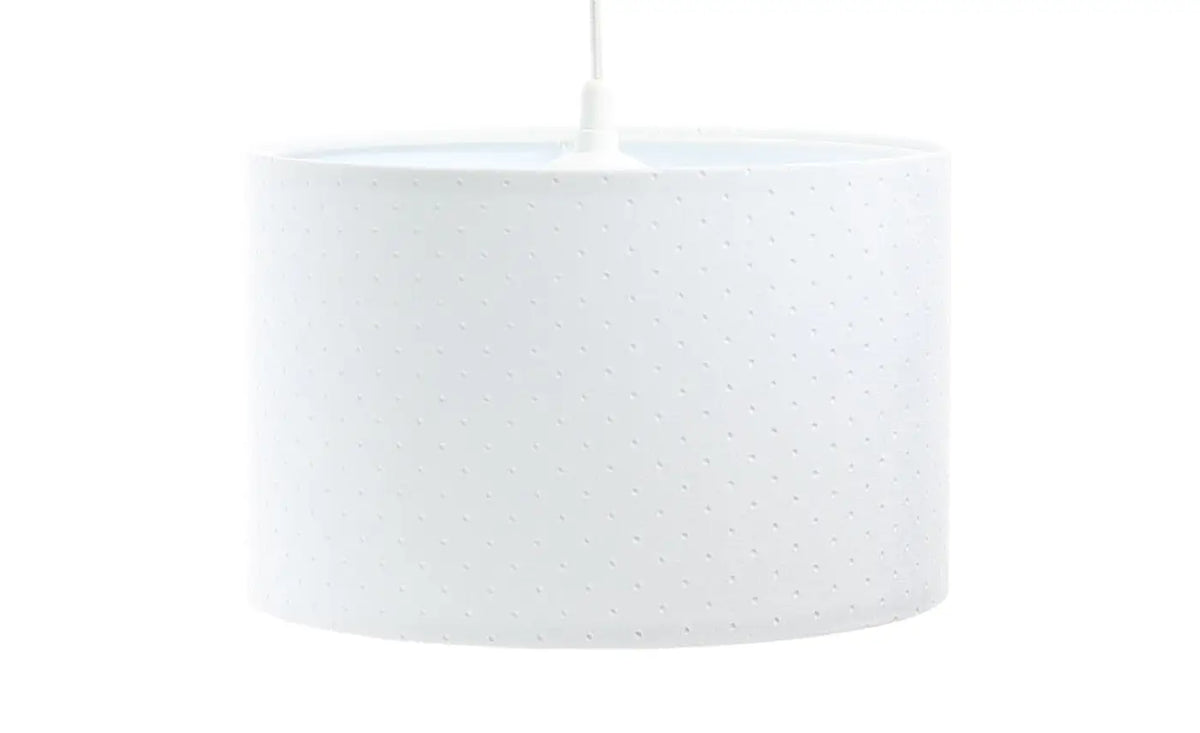Suspension cylindrique en tissu blanc, style minimaliste