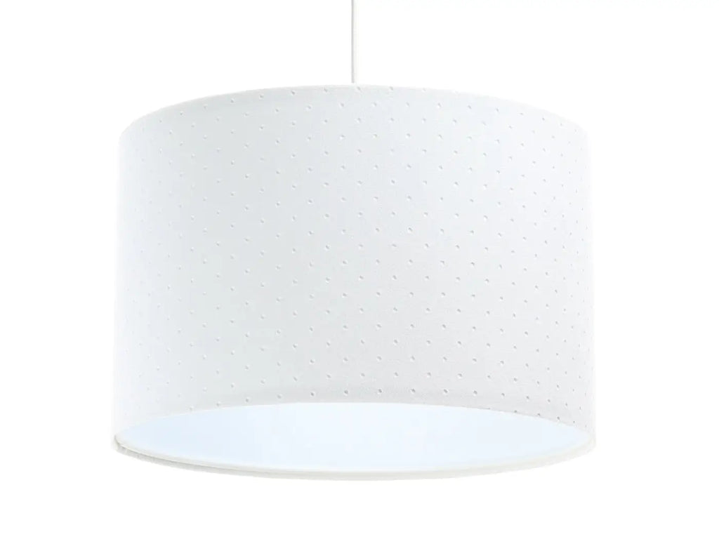Suspension cylindrique en tissu blanc, style minimaliste