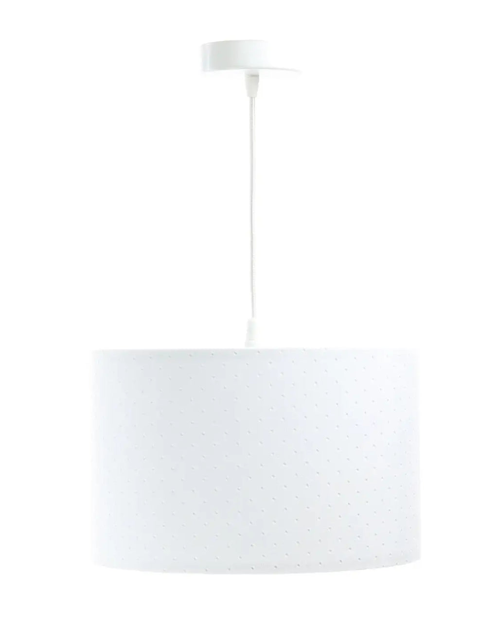 Suspension cylindrique en tissu blanc, style minimaliste