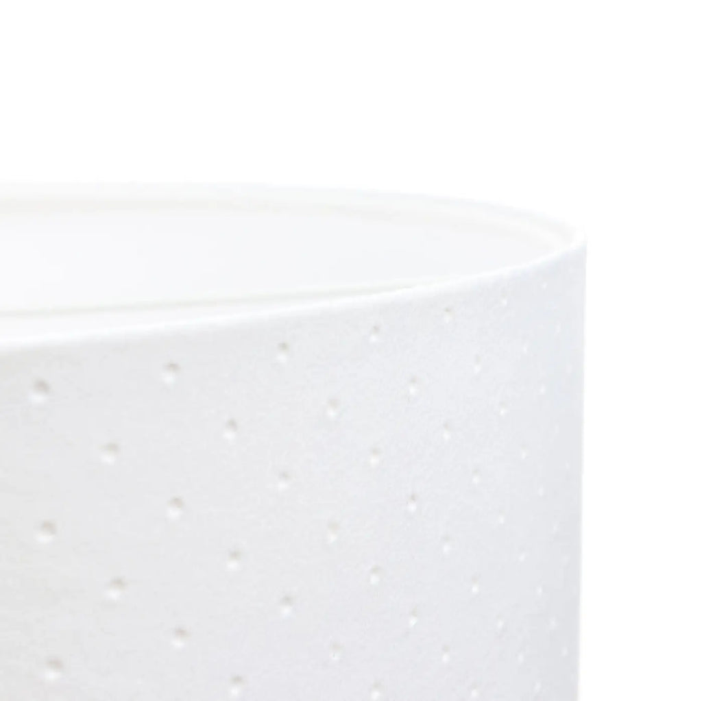Suspension cylindrique en tissu blanc, style minimaliste