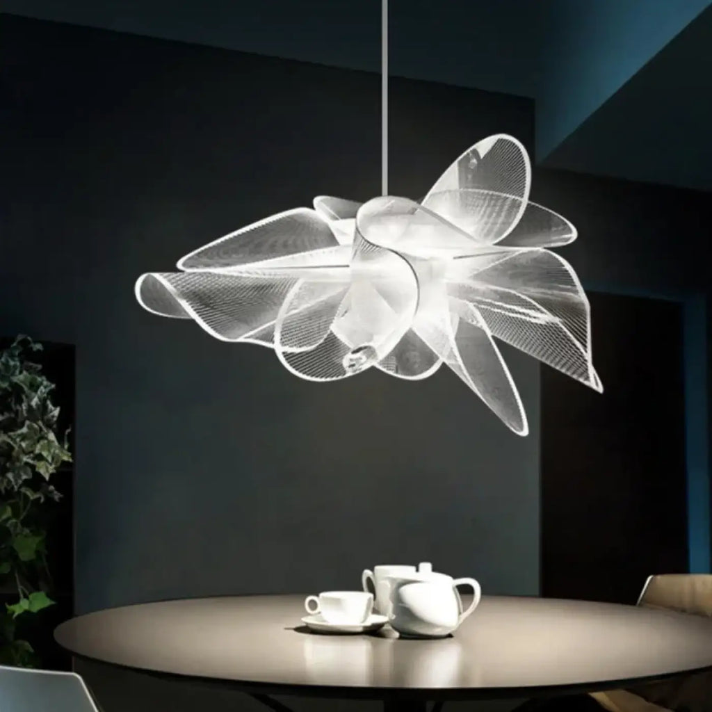 Suspension blanche design pour salon, blanc chaud ou froid