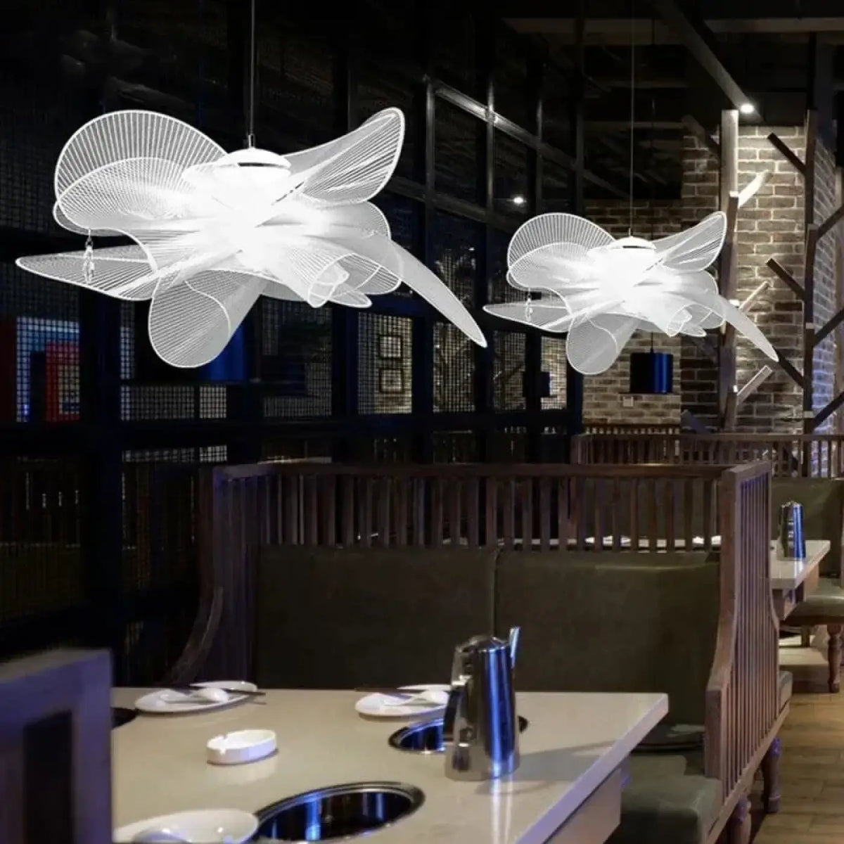 Suspension blanche design pour salon, blanc chaud ou froid