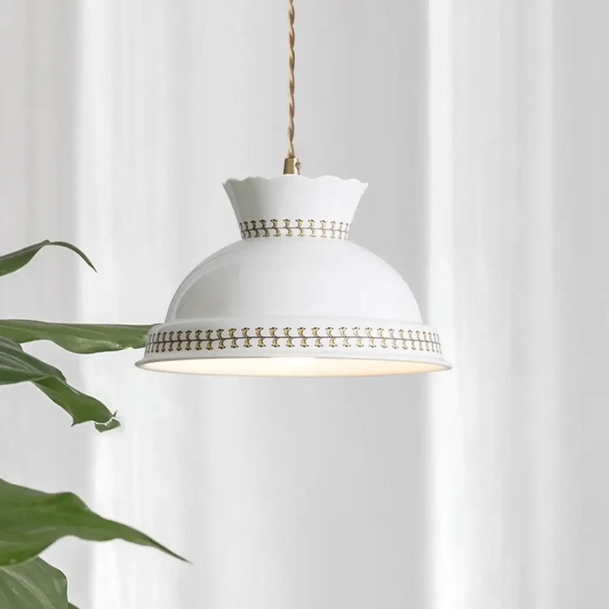 Suspension en céramique blanche, esprit maison de campagne