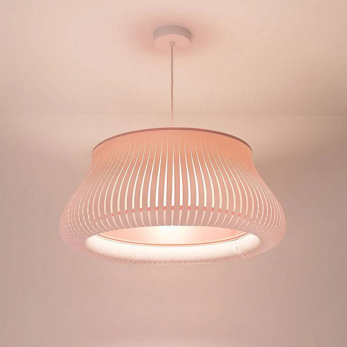 Suspension arrondie blanche et rose, style moderne, tailles S ou M