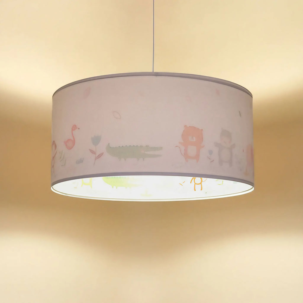 Suspension enfant blanche à animaux vert clair, S, M ou L