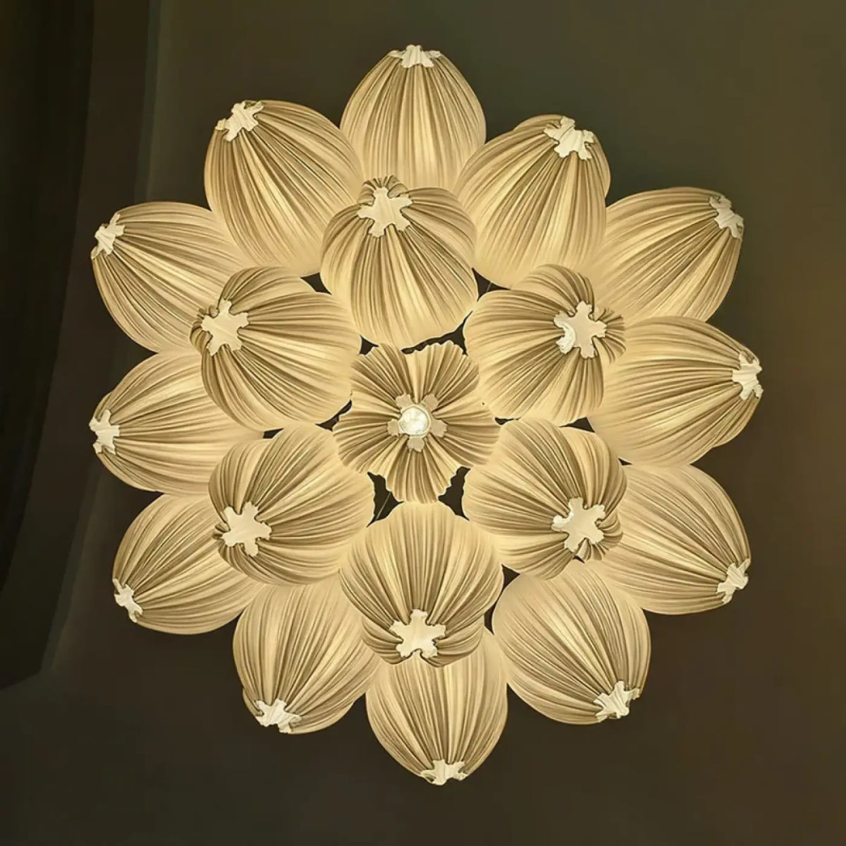 Suspension bouquet de fleurs blanches, 7, 13 ou 19 lumières