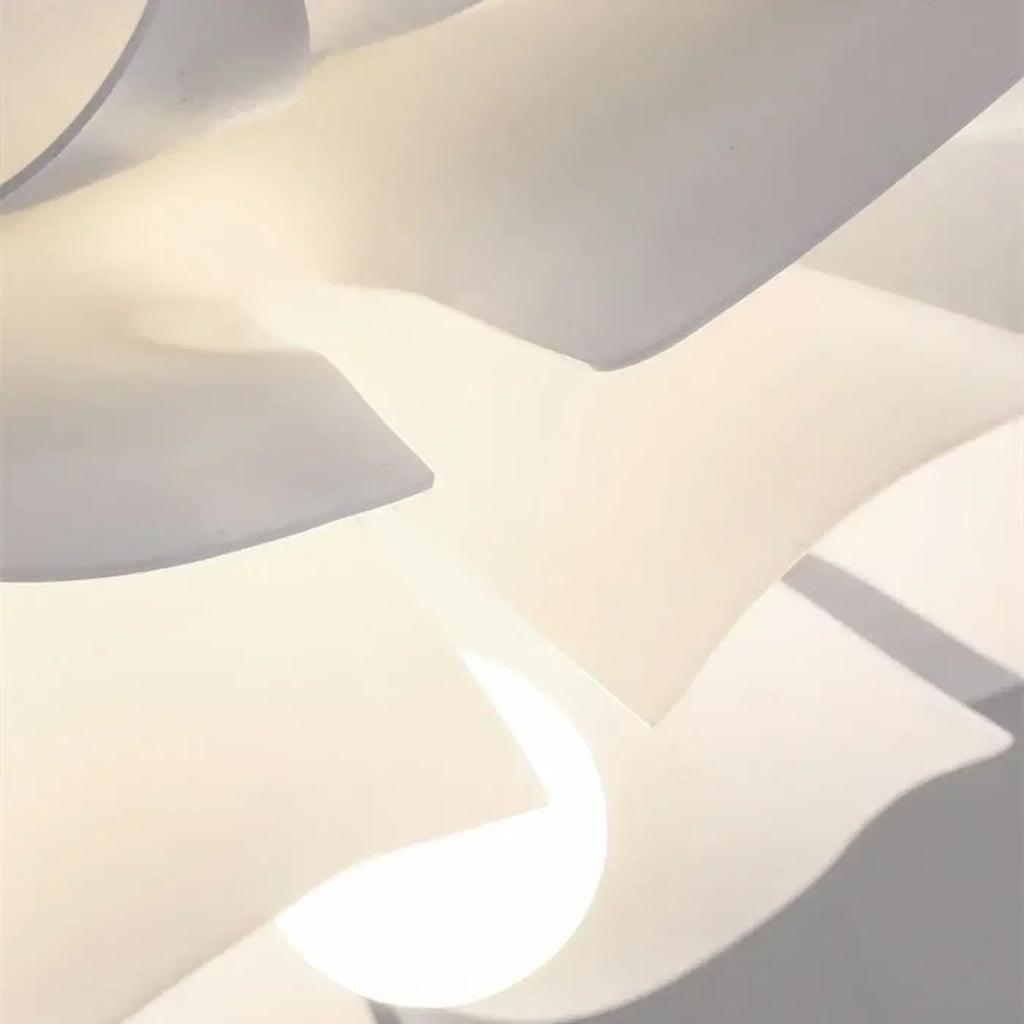 Suspension fleur blanche, tailles S à XL, trois choix de lumière