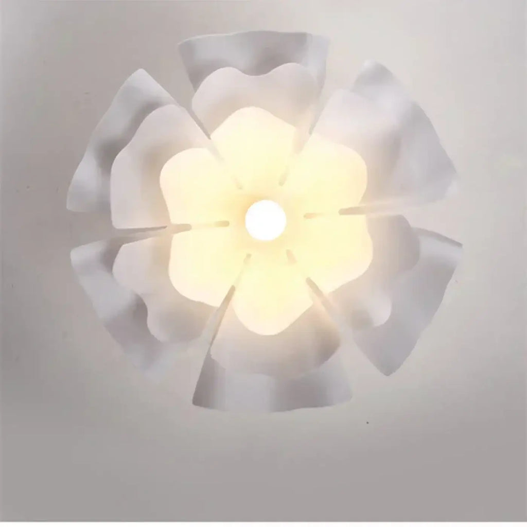 Suspension fleur blanche, tailles S à XL, trois choix de lumière