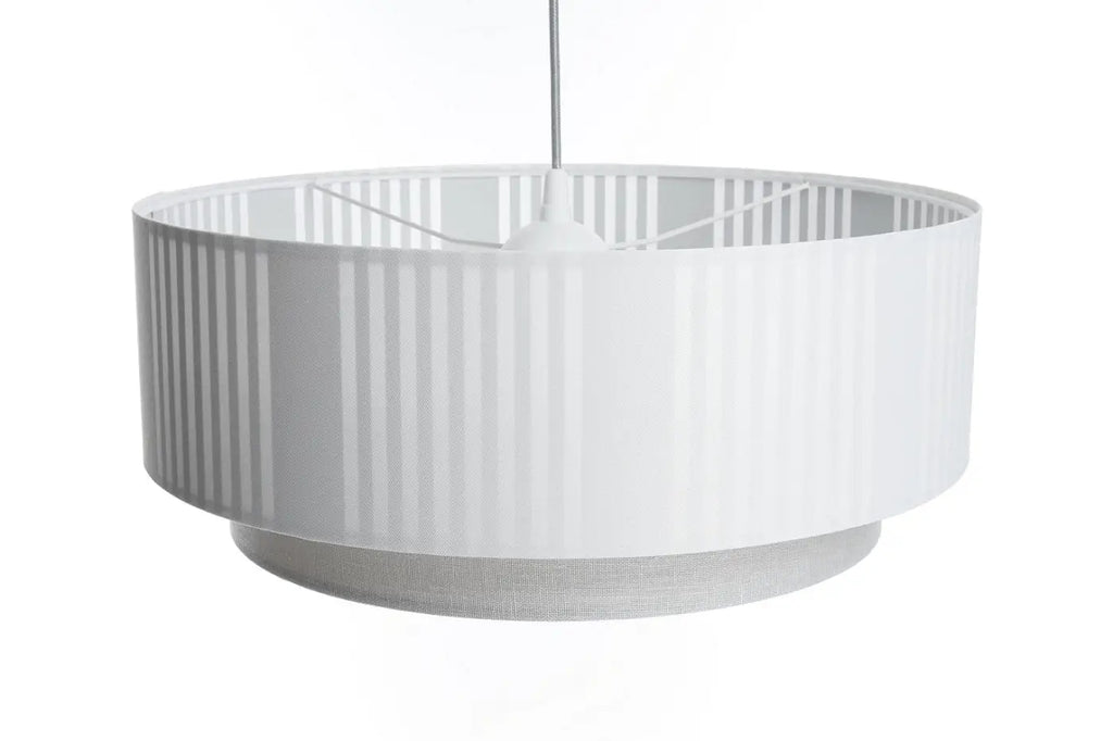 Suspension moderne blanche et grise, trois tailles S, M et L