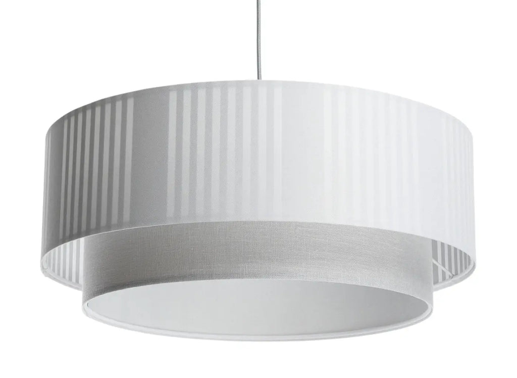 Suspension moderne blanche et grise, trois tailles S, M et L