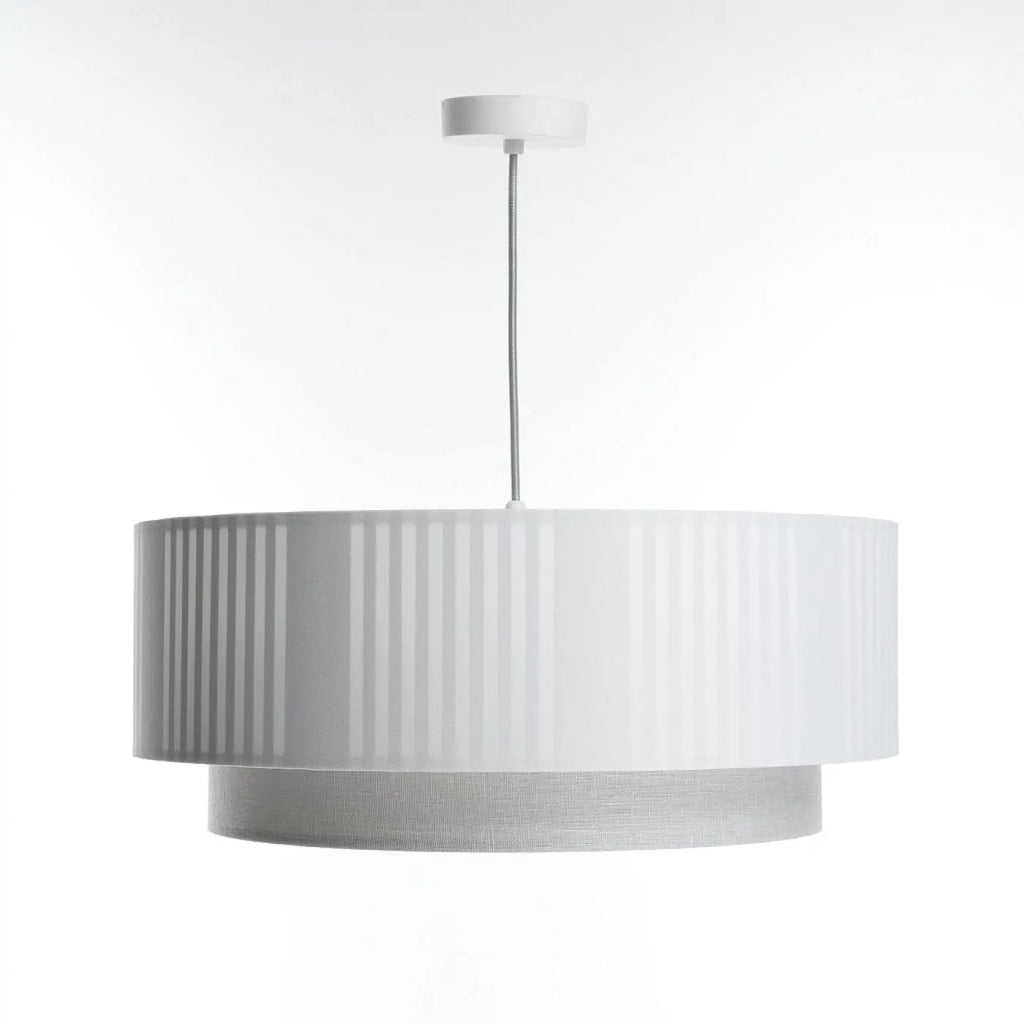 Suspension moderne blanche et grise, trois tailles S, M et L