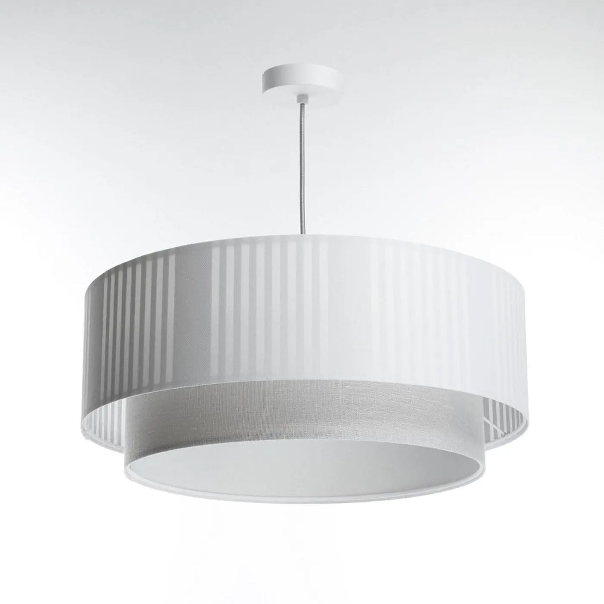 Suspension moderne blanche et grise, trois tailles S, M et L