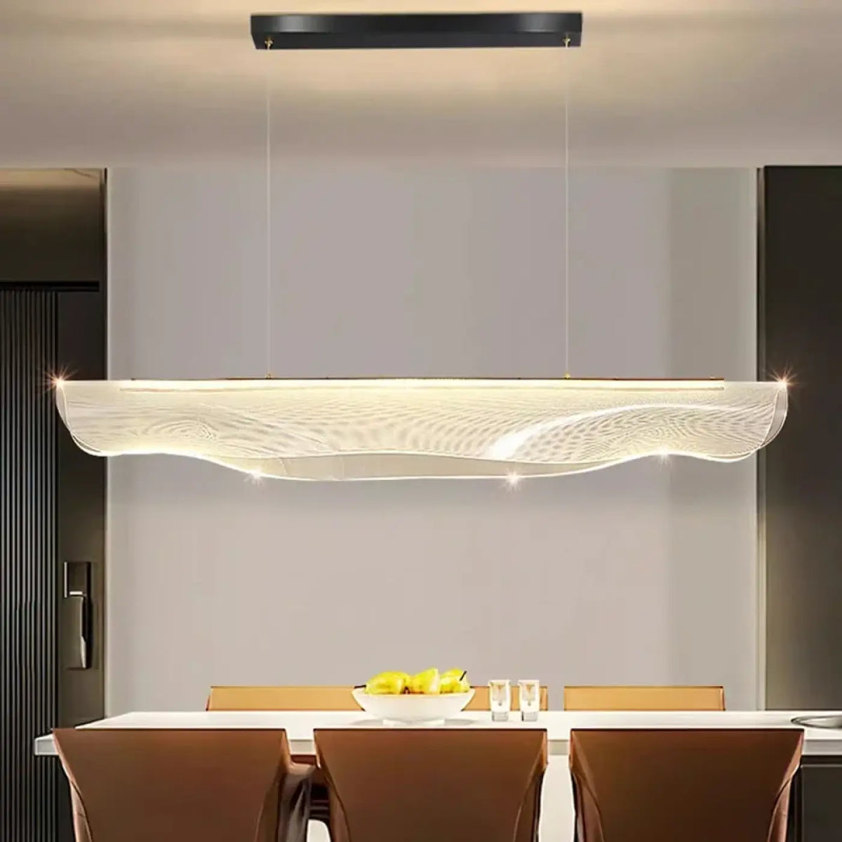 Suspension LED blanche, support noir ajustable, tailles S et M