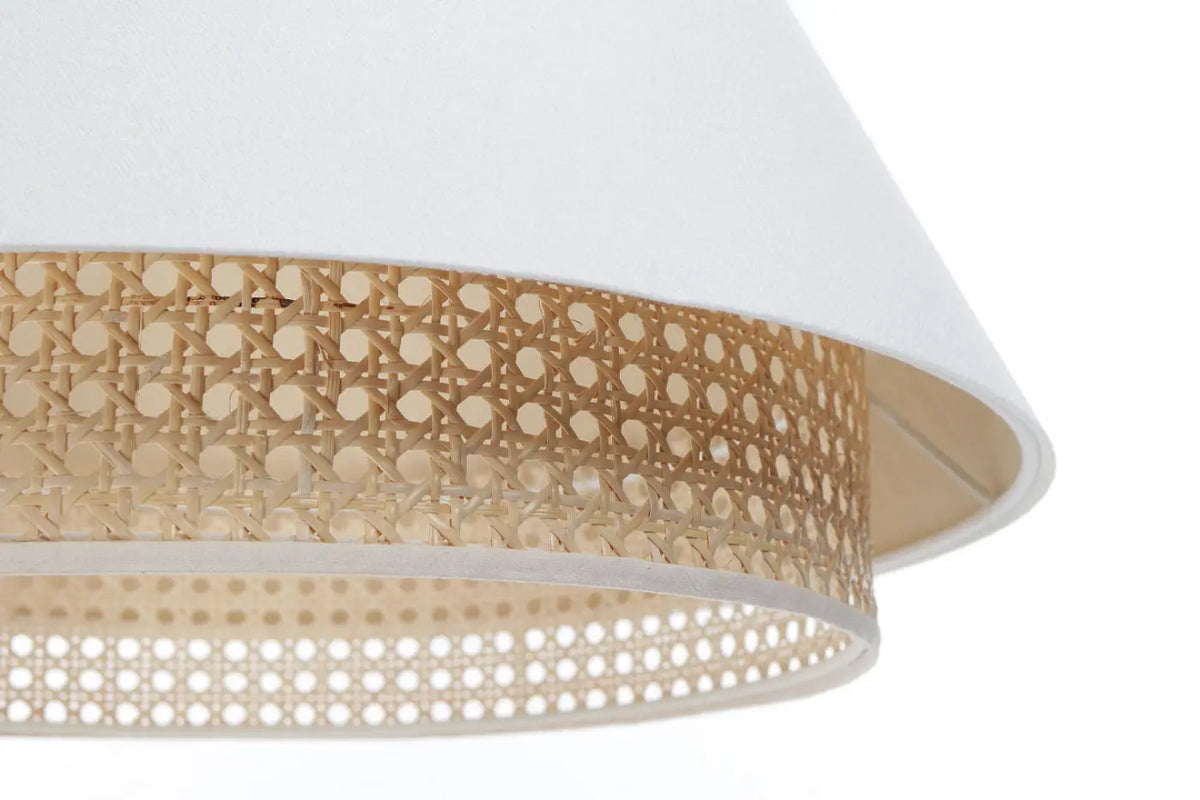 Suspension en tissu blanc et rotin, style naturel