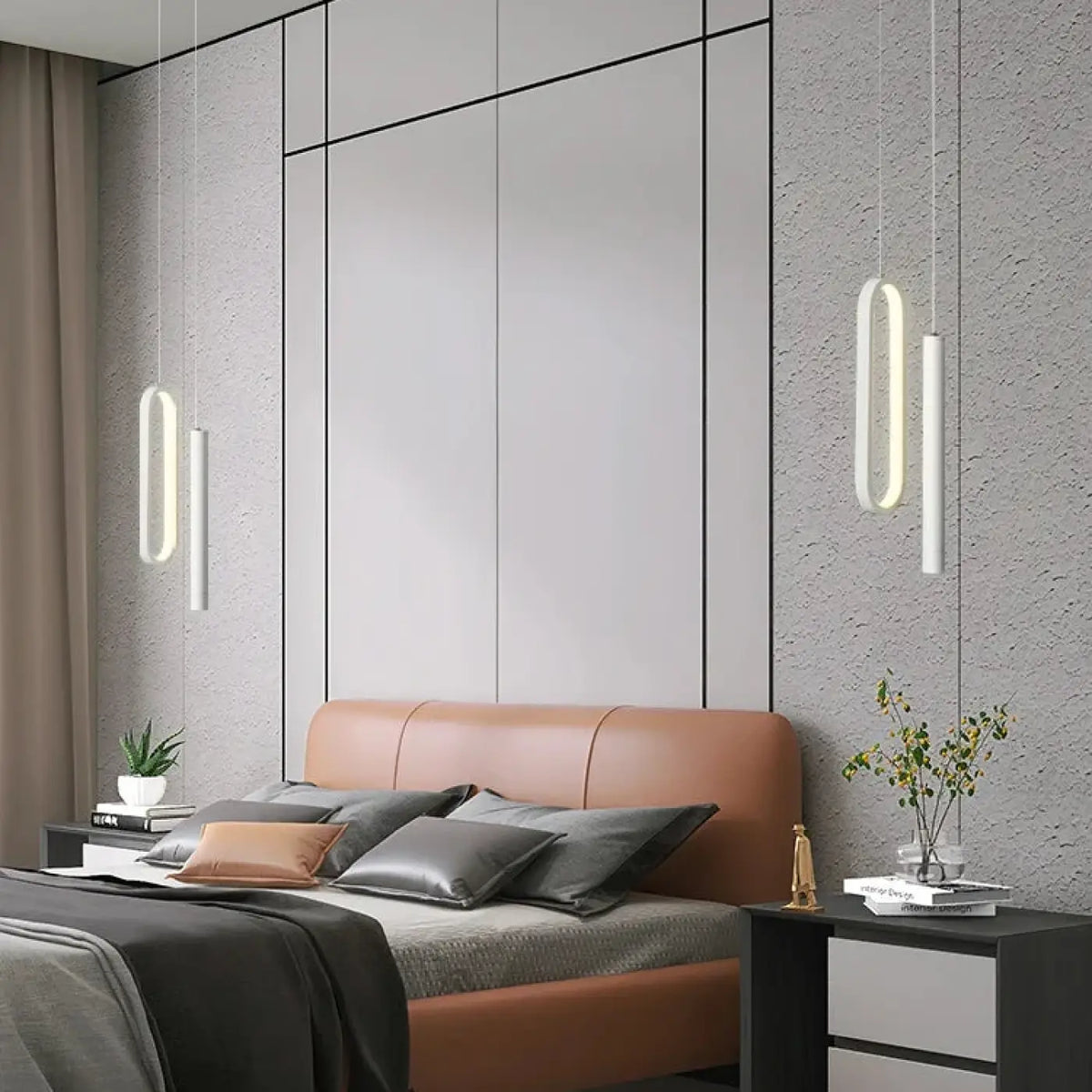Suspension blanche nordique pour chambre, trois choix de lumière