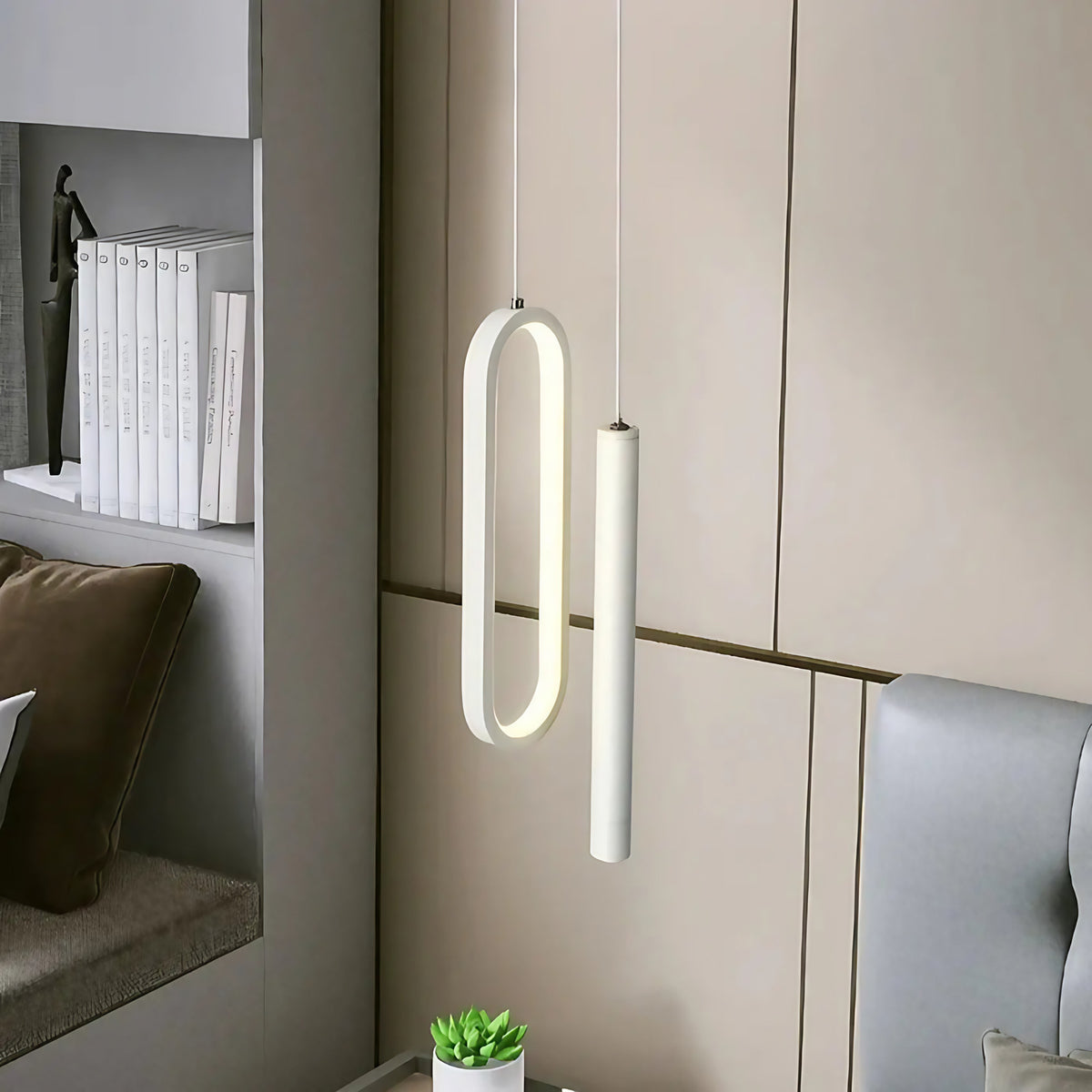 Suspension blanche nordique pour chambre, trois choix de lumière