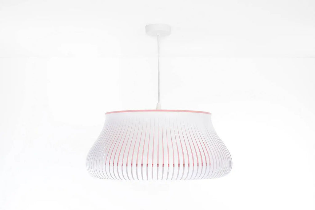 Suspension arrondie blanche et rose, style moderne, tailles S ou M