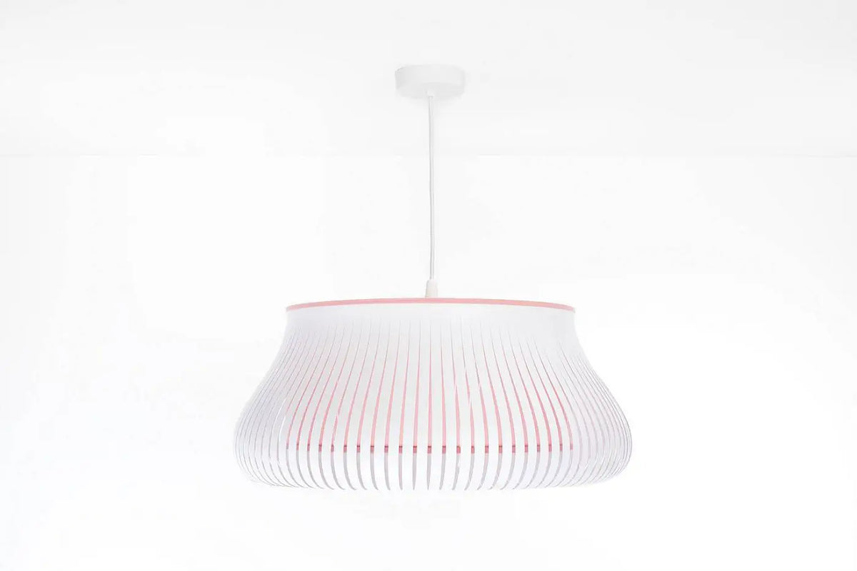 Suspension arrondie blanche et rose, style moderne, tailles S ou M